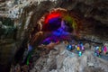 Inside view of Borra Caves, Araku Valley of the Ananthagiri hill range of the Visakhapatnam district in Andhra Pradesh india