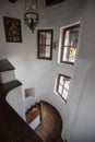 Inside view of Bran Castle from Romania, also known as Dracula Castle Royalty Free Stock Photo