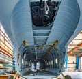 Inside view cargo bay of the helicopter Royalty Free Stock Photo