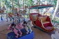 Inside view of Carousel funfair ride, Chennai, India, Jan 29 2017