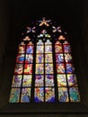 Inside view of Catholic medieval church.