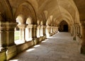 The cloister gallery of Fontenay Abbey Royalty Free Stock Photo