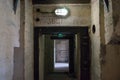 Inside view of corridor and room of German second world war bunker in Cap Ferret, France