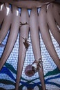 Inside view from de Brasilia cathedral ceiling Royalty Free Stock Photo