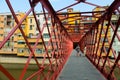 Inside view of Eiffel bridge over Onyar River Royalty Free Stock Photo