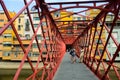 Inside view of Eiffel bridge over Onyar River Royalty Free Stock Photo