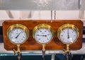 Inside view of an engine of an old steamship on the river Elbe