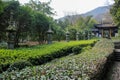 The inside view of the garden of Yongfu Temple, Hangzhou, China. Royalty Free Stock Photo