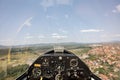 Inside view in a glider Royalty Free Stock Photo