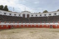 Inside view of guatavita`s town bullring at sunny morning. Architecture and landmark concept