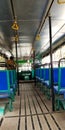 Inside view Indian local transport bus, Kerala