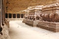 Inside view of the Kailasa Temple, Hindu Cave No 16, Ellora, India