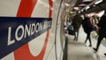 Inside view of London Underground, Tube Station Royalty Free Stock Photo