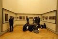 Inside view of Louvre museum in Paris Royalty Free Stock Photo