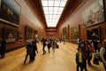 Inside view painting at Louvre museum in Paris