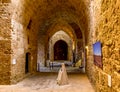 An inside view of Paphos Castle museum on ground floor with a few exhibits