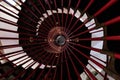 Into the tower spiral staircase Royalty Free Stock Photo