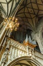 Inside view of Stephansdom St Stephan`s Cathedral. Church pipes. Royalty Free Stock Photo