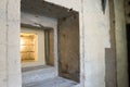 Inside view of windows and room of a German second world war bunker in Cap Ferret, France