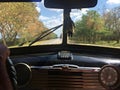 Inside a vintage car in Cuba Royalty Free Stock Photo