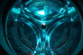 Inside washer in a blue light Royalty Free Stock Photo