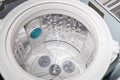 Inside of the washer drum is completely clean,free from dirt stains and musty odors,top-loading washing machine,household Royalty Free Stock Photo