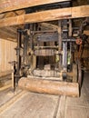 Inside the watermill, Kvacany, Slovakia Royalty Free Stock Photo