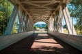 Inside the Weddle Bridge, a covered bridge in Sankey Park - Sweet Home, Oregon Royalty Free Stock Photo