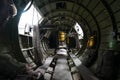 Inside a world war two bomber aircraft