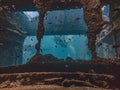 Inside the wreck of the Crisoula K in Abu Nuhas, Red Sea