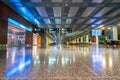 inside the Zurich airport atrium on a night with no passenger traffic. September 2023.