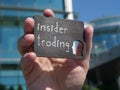 Insider trading is shown on the conceptual business photo