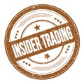 INSIDER TRADING text on brown round grungy stamp