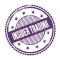 INSIDER TRADING text written on purple indigo grungy round stamp