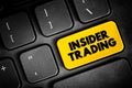 Insider trading is the trading of a public company\'s stock or other securities based on material, nonpublic information