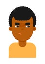 Insidious facial expression of black boy avatar