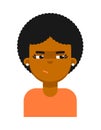 Insidious facial expression of black girl avatar