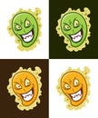 Insidious virus icon. Crazy microbe vector mascot