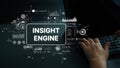 Insight Engine Concept with Data Analysis and Visualization Graphics for Technology and Business Development. Asymptotic Royalty Free Stock Photo