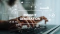 Insight Generation Concept with Data Analysis and Technology Integration in a Modern Workspace. Asymptotic smart data Royalty Free Stock Photo