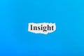 Insight text on paper. Word Insight on torn paper. Concept Image Royalty Free Stock Photo