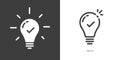 Insight tip light bulb icon vector simple pictogram graphic set, smart fact line outline stroke art symbol, important inform