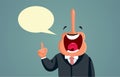 Insincere Corrupt Politician Telling Lies Vector Cartoon Illustration