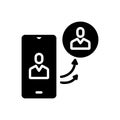 Black solid icon for Insist, phone and contend