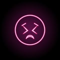 Insistence neon icon. Simple thin line, outline vector of emoji icons for ui and ux, website or mobile application Royalty Free Stock Photo