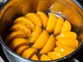 Insisting of tangerine jam varenye in stewpot