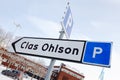 Car parking sign at Clas Ohlson