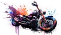 Motorcycle in flashes of paint by Generative AI