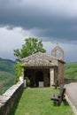 Insolite Stone church in a Lot et Garonne village, France Royalty Free Stock Photo