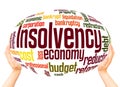 Insolvency word cloud sphere concept Royalty Free Stock Photo